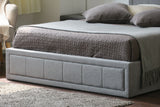 Eves Double Grey Fabric 4ft6 Ottoman Frame Gas Lift Up Storage Bed