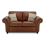 Lancashire Faux Leather 3 & 2 Sofa Suite - Black or Brown