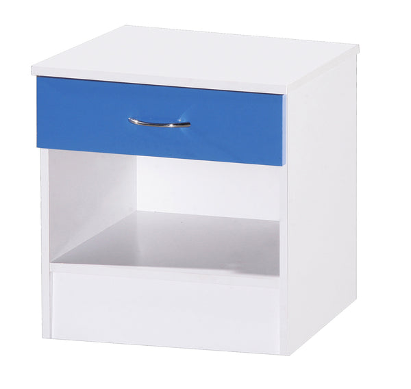 Alpha Blue High Gloss Bedside Cabinet