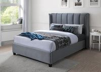 Aurora Grey Velvet Ottoman Bed Frame - 5ft Kingsize