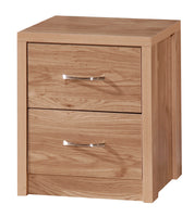 Holland Oak 2 Drawer Bedside Cabinet