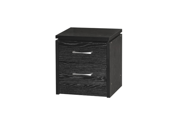 Kinsbury Black Ash 2 Drawer Bedside Cabinet