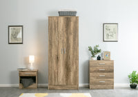 Rustic Oak 3 Piece Wardrobe Set