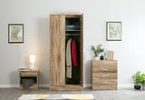 Rustic Oak 3 Piece Wardrobe Set