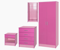 Pink Gloss 3 Piece Wardrobe Set