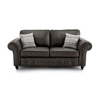 Lancashire Faux Leather 3 & 2 Sofa Suite - Black or Brown