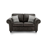 Lancashire Faux Leather 3 & 2 Sofa Suite - Black or Brown